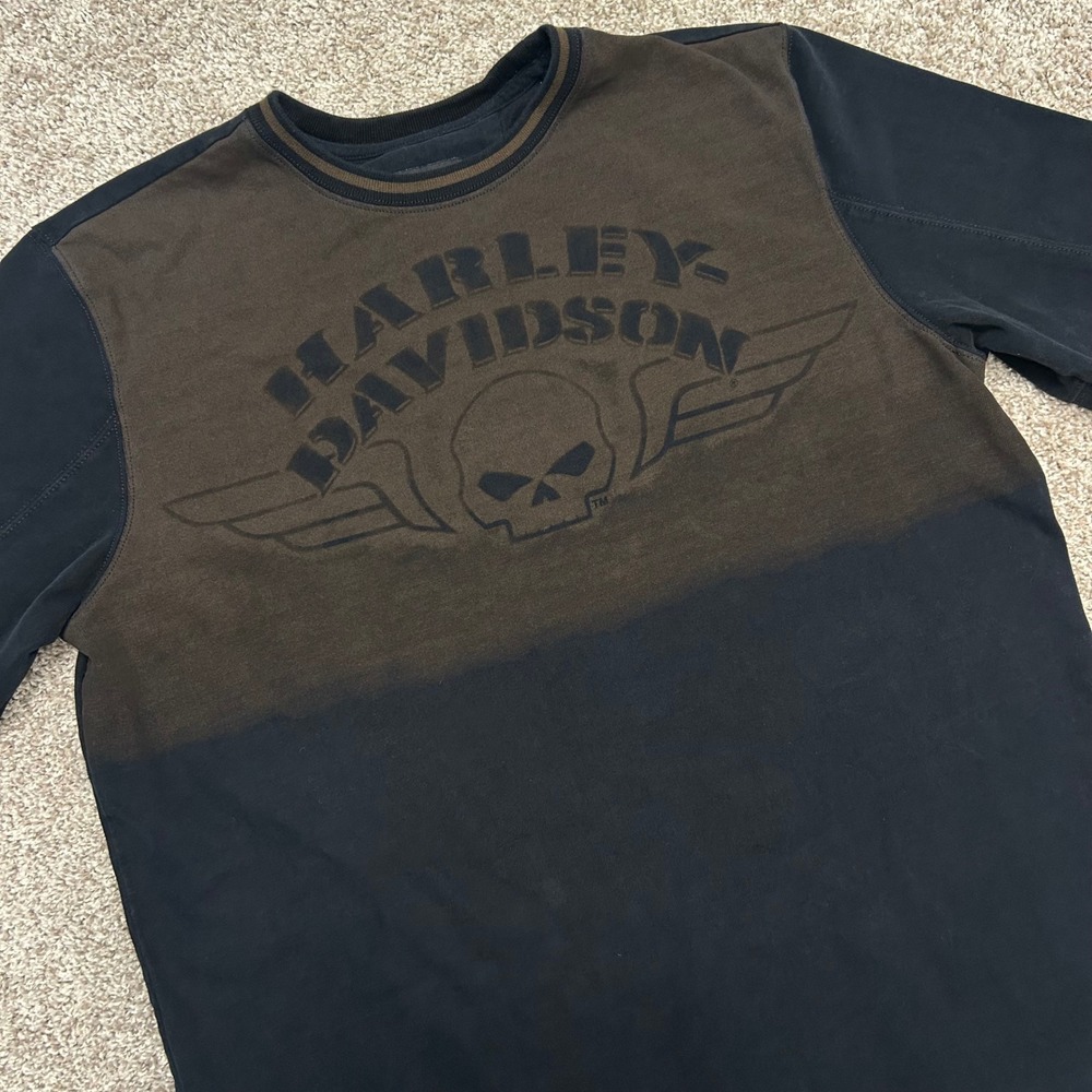 Harley Davidson Genuine MotorClothes Men's Large Skull Long Sleeve Sweatshirt